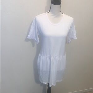 LTS Long Tall Sally White Women's 8 Long Short Sleeve Top Peplum